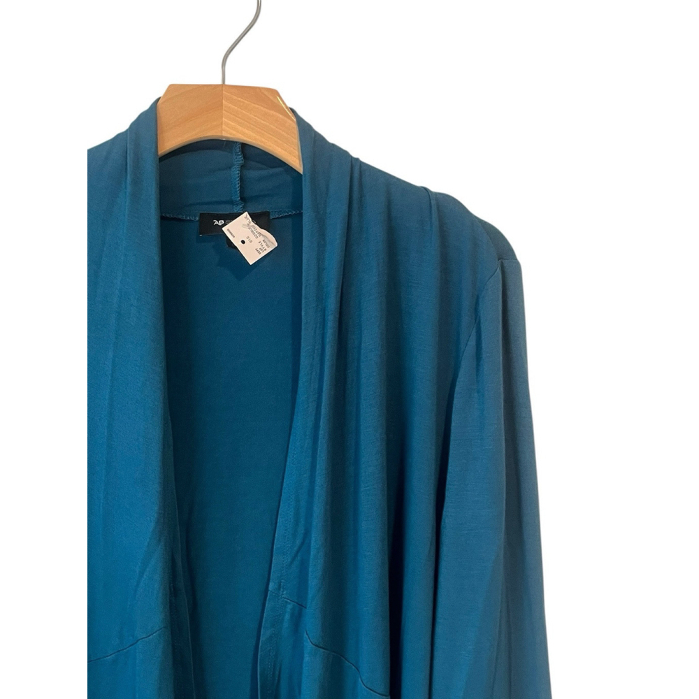 AB Studio Women's Cardigan Teal Extra Small Long Sleeve Duster - Picture 4 of 11